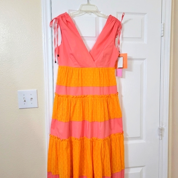 LDT Daphne Maxi Pink and Orange Dress. New with Tags. - Picture 2 of 13